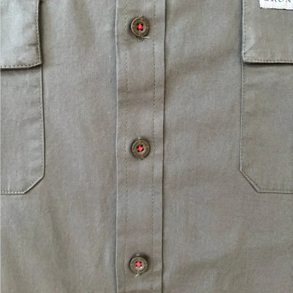 Grunt Style, button down, short sleeve shirt. Very Good Condition! Army Green. - Picture 3 of 11